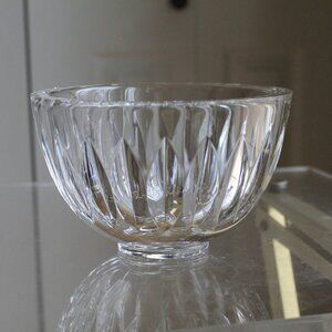 Swedish Modern Signed Orrefors Heavy Crystal Bowl Candy or Nut Dish